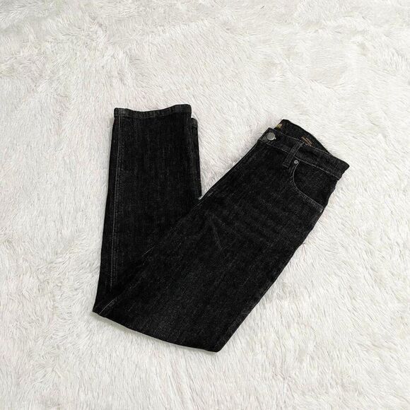 Lee Denim - Women Lee High Rise Straight Leg Ankle Denim Jeans in Black Size 28